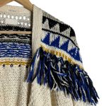 Mother The Fringe Cardigan Sweater The Tassel Is Worth The Hassel Size Small Blue Photo 7
