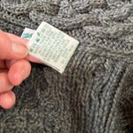 Aran Crafts Irish Cable Knit Side Zip 100% Merino Wool Sweater Size large Green Photo 13