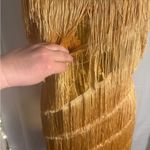 Gold Sheath Midi Dress with Spaghetti Straps Size M Photo 3