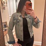 AllSaints Distressed Denim Jacket Vintage Wash Size Small Blue Photo 7