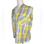 Erika 100% Cotton Plaid Button-Down Tank Large Cottagecore Photo 1