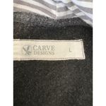 Carve Designs Gray Hooded Fleece Jacket Coat Open Front Pockets Womens Photo 4
