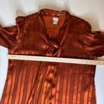 Chico's  Shadow Stripe Removable Scarf‎ Blouse Sz 2 (US 12/14) Long Sleeve Career Photo 15