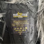 Not Fur Real vintage by Duffel Faux Fur Coat Black Gray White size small Photo 3