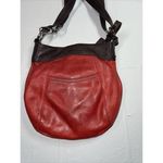 B. MAKOWSKY Purse‎ Crossbody Red Brown Pebbled Leather Shoulder Handbag Buckled Photo 4