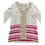 Lemlem Birabiro Kaftan pink white striped cotton blend small NWT Photo 5
