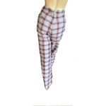 VINTAGE 1980'S GRAY AND MAROON PATTERN BOOT CUT TROUSERS (36/XL) Red Photo 4