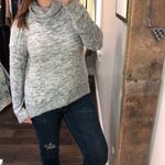 Pink Rose  Large grey marled knit cozy sweater Photo 2