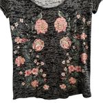 INC  international Vintage Y2K Scoop Neck Burnout Top Floral Sequin Size Small Photo 3