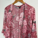 Torrid Kimono Hi Low Duster Pink Floral Print Sz M/L Photo 4