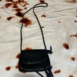 Macy's Black Textured Pleather Bag with Zipper Closure Photo 3