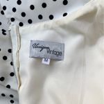 Unique Vintage Dress Portrait Collar Cream With Black Polka Dots Size Medium Photo 5