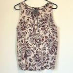 Loft Paisley Print Sleeveless Cream Multicolor Blouse - Size: LP Photo 6