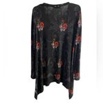 Desigual  Cronosk knit tunic top floral handkerchief hem black XL Photo 2