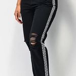 Empyre Jeans Womens 7 Black Eileen Mom Checkerboard Stripe Cotton Pants Denim Size undefined Photo 0