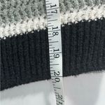 Boutique Striped Grey Black Striped Round Neck Loose Knit Sweater Women’s Size Small Photo 7