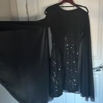 SheIn black sleeve dress sequins with cape size large Photo 1