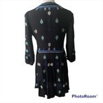 Free People  Star Gazer Embroidered Tunic Dress in Black Combo, Sz S Photo 4