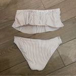 Xhilaration  Striped Strapless Ruffle Bikini Seersucker Photo 2