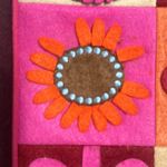 LULU GUINNESS Floral Felt Handbag Purple Photo 1