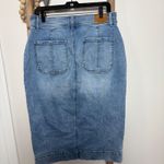 Evereve Denim Midi Button Front Jean Skirt Size 32 Photo 5