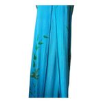 Bali Chic Dress Women Large Blue Floral Tie Back Maxi Boho Cottagecore Beach Photo 5