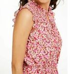 Gypsies & Moondust Pink Floral Smocked Bodice Ruffled Tiered Mini Dress Size XS Photo 1