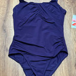 Lands' End  Womens Dark Purple One Piece Swim Suit Underwire Size 8P Petite NEW Photo 0