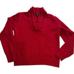CHAPS  women’s Vibrant Red Cowl Neck Sweater size L 100%cotton Photo 0