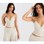 House Of CB  'Antonella' Off White Vegan Leather Corset NWOT size L‎ Photo 2