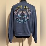 Preloved Journey Blue and Black Don’t Stop Believin’ Graphic Sweater size large Photo 4