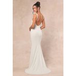 Lulus NWT Safine White Backless Mermaid Maxi Dress Wedding Bride Bridal Size M Photo 1