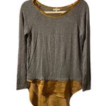 Bordeaux  HI LOW TWO TONED SATIN Y2K TOP Photo 0