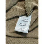 Zenana Outfitters V-Neck Long-Sleeved Top Size XL Oversized Neutral Tan Stretch Basic Shirt Photo 3