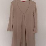 Long Sweater Jacket Flowy Neutral Tan Size M Photo 0