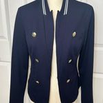Frank Lyman Navy Blazer Womens 8 Double Breasted Gold Button Military Jacket Blue Photo 0