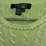 Ralph Lauren LAUREN  LIGHT GREEN CABLE KNIT PULLOVER PINK LOGO ON LEFT SIDE L/S Photo 4