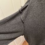 We The Free Free people waffle knit grey thermal crewneck small pullover Photo 1