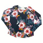 Cable & Gauge Floral Print Rayon Nylon Blend Long Sleeve Sweater M Photo 7