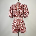 Farm Rio NWOT  Tropical Cameo Belted Romper Size XL 100% Cotton Puff Sleeves Photo 9