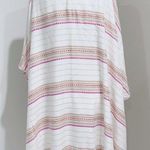 Rebellion Again Cream Pink Striped Beach Swim Kimono Cover Up Cardigan Size M Photo 1