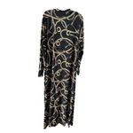 Women's Effie's Collection Maxi Dress M Black Gold Chain Print Size M Photo 8