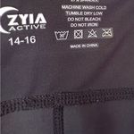 Zyia Black and Yellow Leggings with Athletic Ankle Design Photo 3