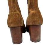 Soludos  Emma Brown Stacked Heeled Chestnut Suede Ankle Boots Booties 9.5 Photo 4