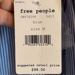 Free People  Lakehouse Shirt Striped Size Medium Tunic Style Button Front Coastal Photo 6