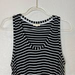 cupio  Black and White Striped Long Length Ribbed Tank Top Size L Photo 1