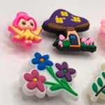 Boutique Shoe Charm Set Mushroom House, Flowers, Vine, Handmade Resin Fairies Photo 2