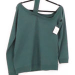 Treasure & Bond  Asymmetrical Off Shoulder Sweatshirt NWT Green Gables  Size XS Photo 0
