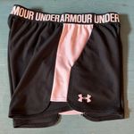 Under Armour Heat Gear Loose Fit Athletic Shorts Women's Size Small Black /Pink Photo 5