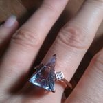 Rose De France Amethyst Moissanite Rose Gold over Sterling Silver Ring (Size 10) Photo 1